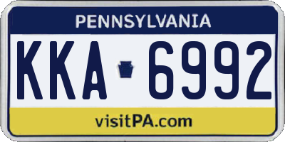 PA license plate KKA6992