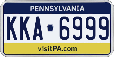 PA license plate KKA6999