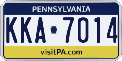 PA license plate KKA7014