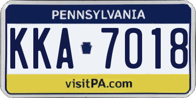 PA license plate KKA7018