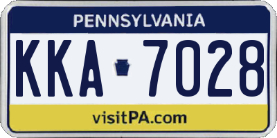 PA license plate KKA7028