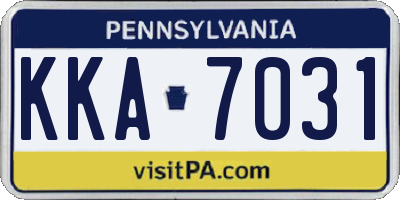 PA license plate KKA7031