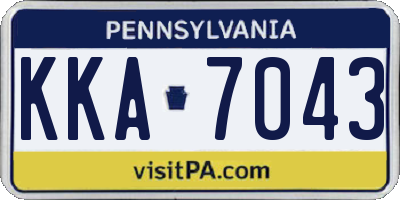 PA license plate KKA7043