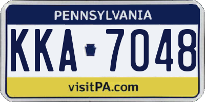 PA license plate KKA7048