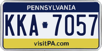 PA license plate KKA7057