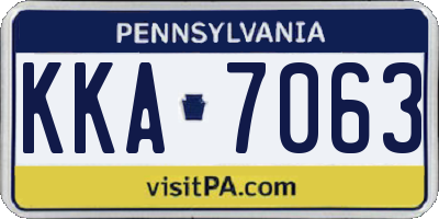 PA license plate KKA7063