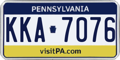 PA license plate KKA7076