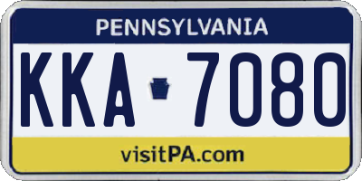 PA license plate KKA7080