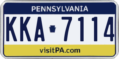 PA license plate KKA7114