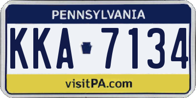 PA license plate KKA7134