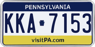 PA license plate KKA7153