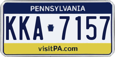 PA license plate KKA7157