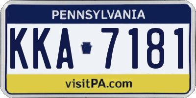 PA license plate KKA7181