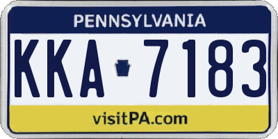 PA license plate KKA7183