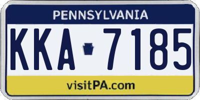 PA license plate KKA7185