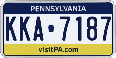 PA license plate KKA7187