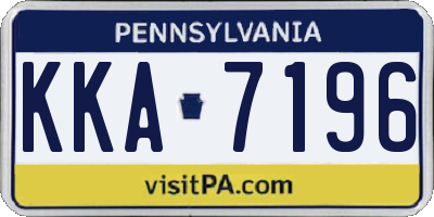 PA license plate KKA7196