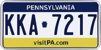 PA license plate KKA7217