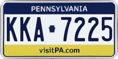 PA license plate KKA7225