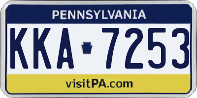 PA license plate KKA7253