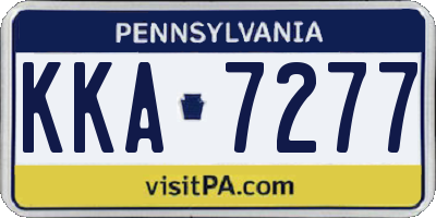 PA license plate KKA7277