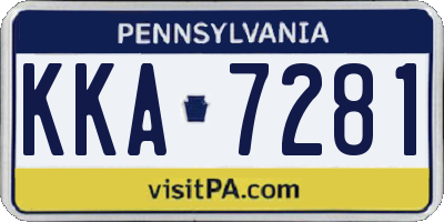 PA license plate KKA7281