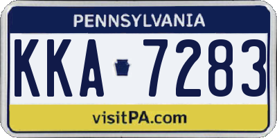 PA license plate KKA7283