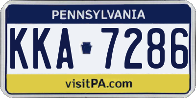 PA license plate KKA7286
