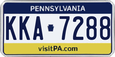PA license plate KKA7288