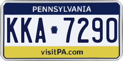 PA license plate KKA7290