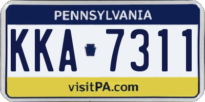 PA license plate KKA7311