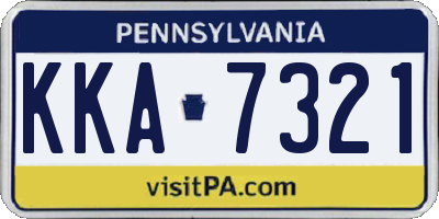 PA license plate KKA7321