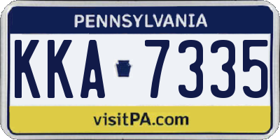 PA license plate KKA7335