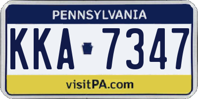 PA license plate KKA7347