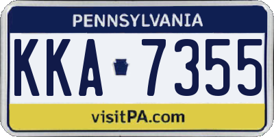 PA license plate KKA7355