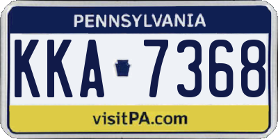 PA license plate KKA7368