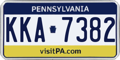 PA license plate KKA7382