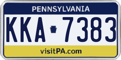 PA license plate KKA7383