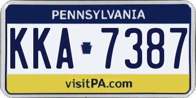 PA license plate KKA7387