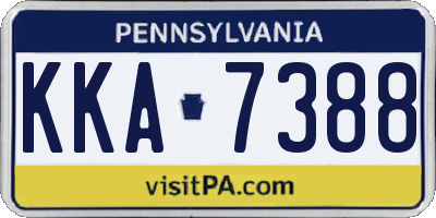 PA license plate KKA7388