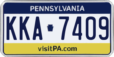 PA license plate KKA7409