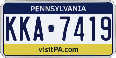 PA license plate KKA7419