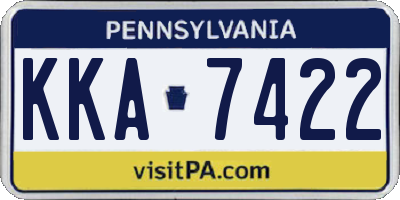 PA license plate KKA7422
