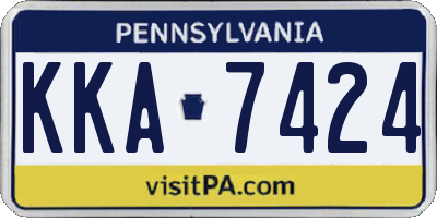 PA license plate KKA7424