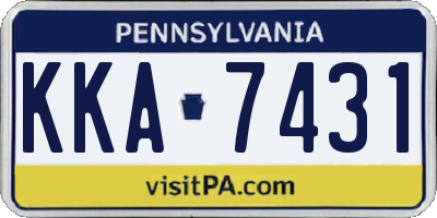 PA license plate KKA7431