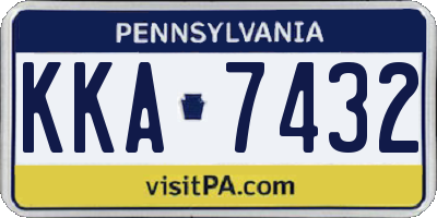 PA license plate KKA7432