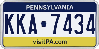 PA license plate KKA7434