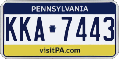 PA license plate KKA7443