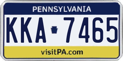 PA license plate KKA7465