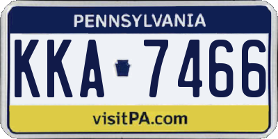 PA license plate KKA7466